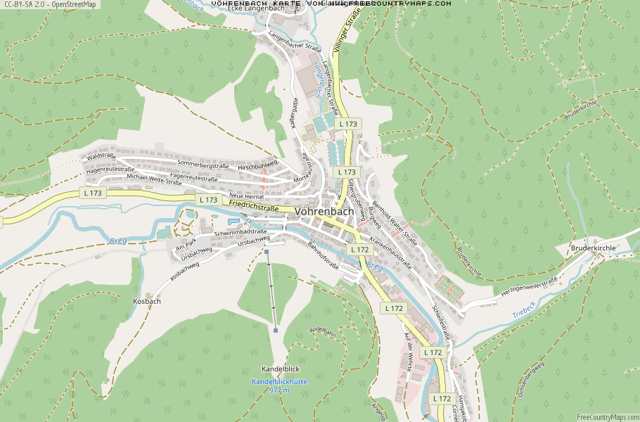 Karte Von Vöhrenbach Deutschland