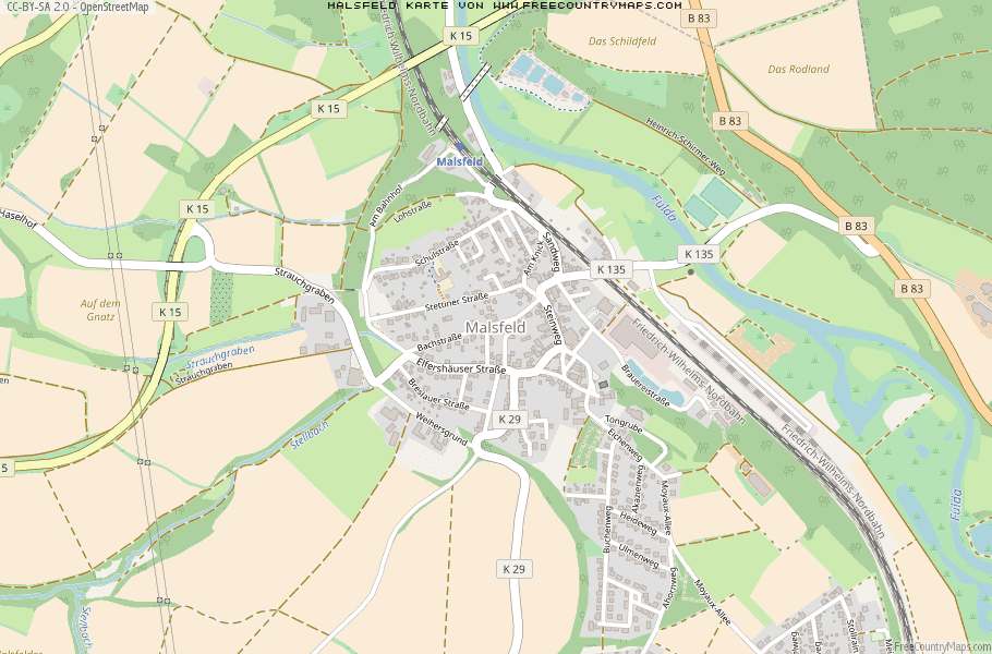 Karte Von Malsfeld Deutschland