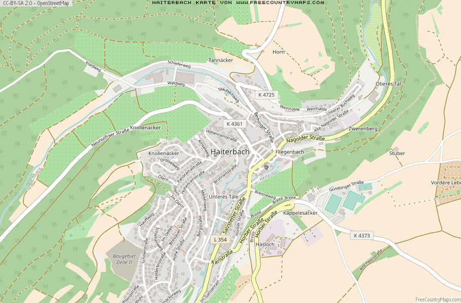 Karte Von Haiterbach Deutschland