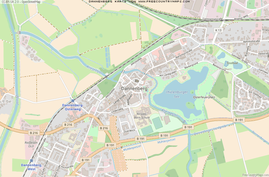 Karte Von Dannenberg Deutschland