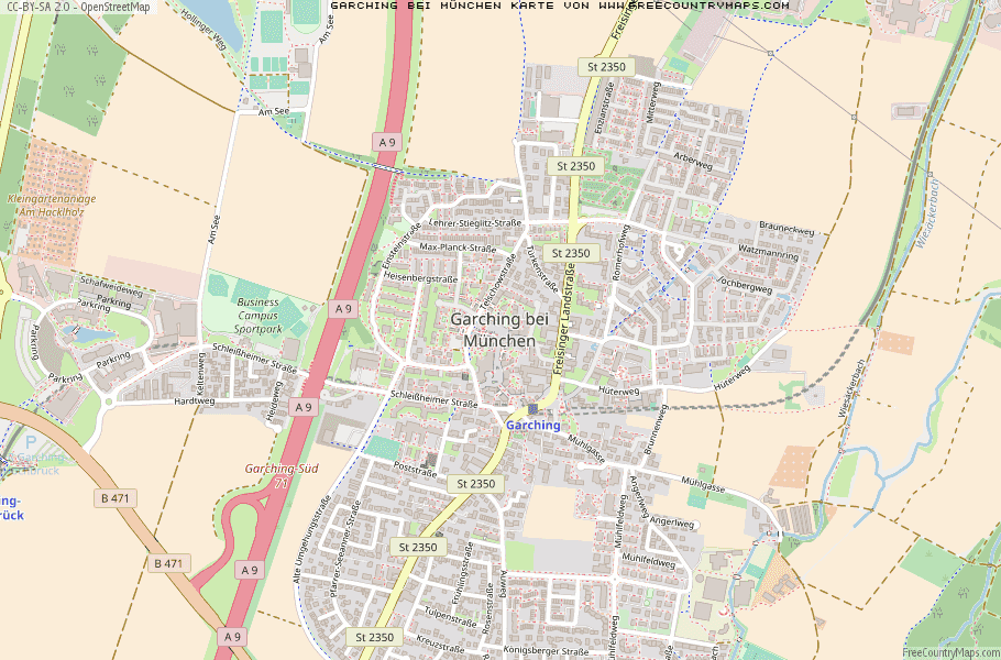 Karte Von Garching bei München Deutschland
