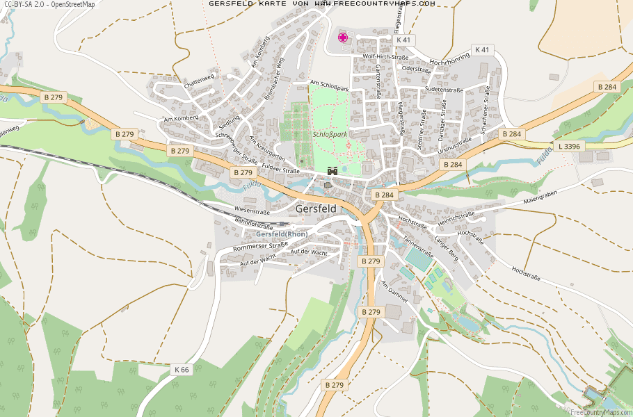 Karte Von Gersfeld Deutschland