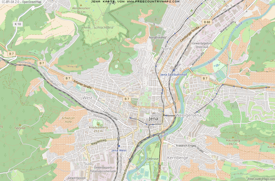 Karte Von Jena Deutschland