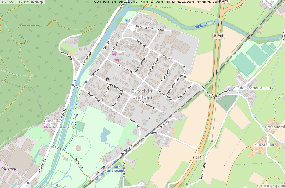 Karte Von Gutach im Breisgau Deutschland