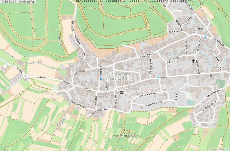 Karte Von Eichstetten am Kaiserstuhl Deutschland
