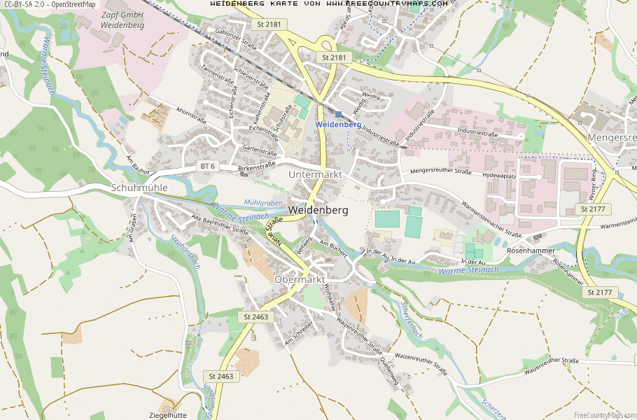Karte Von Weidenberg Deutschland