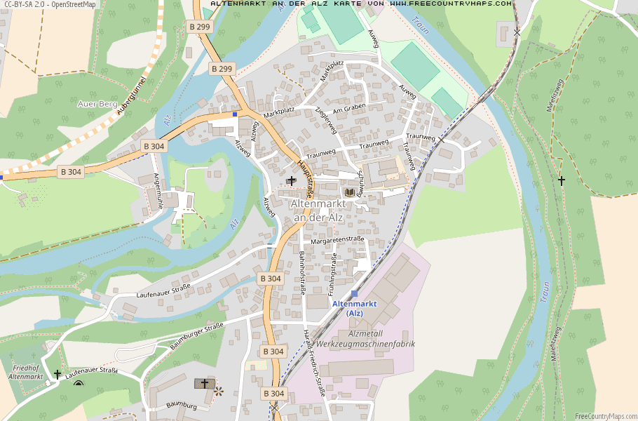 Karte Von Altenmarkt an der Alz Deutschland