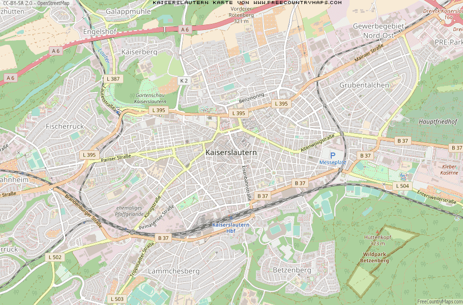 Karte Von Kaiserslautern Deutschland