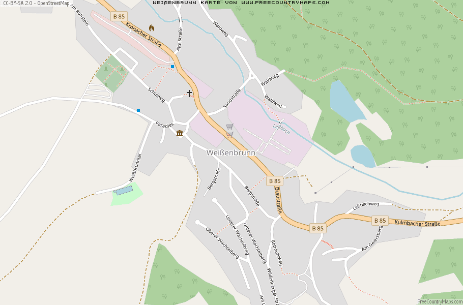 Karte Von Weißenbrunn Deutschland
