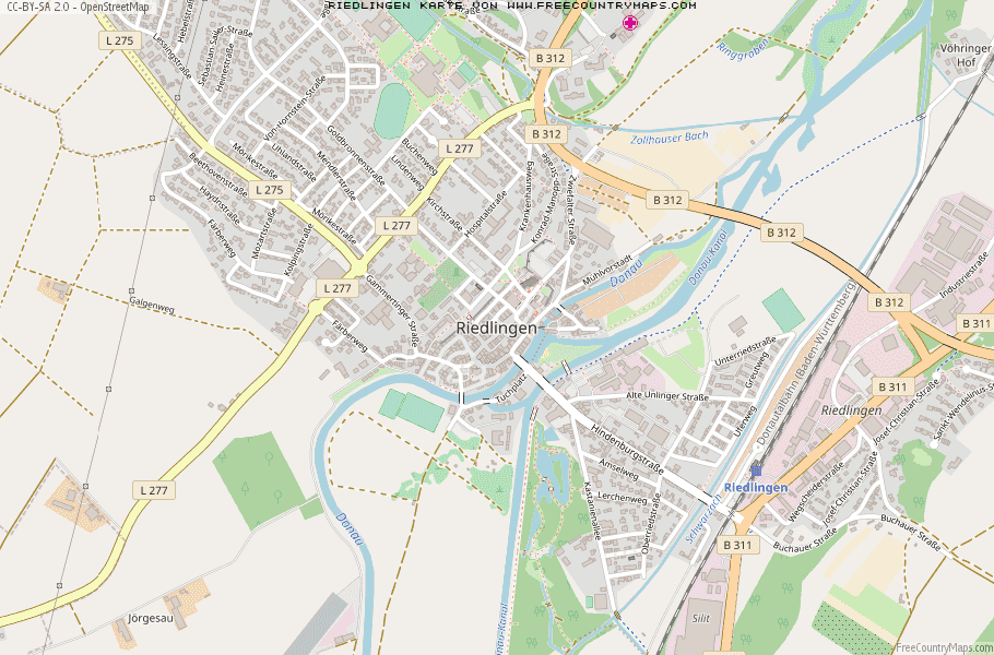 Karte Von Riedlingen Deutschland