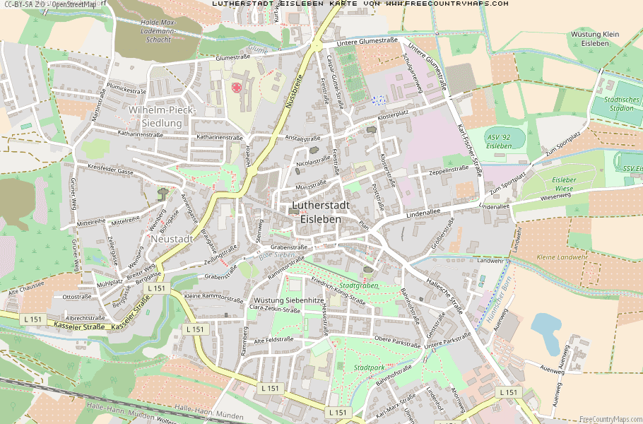 Karte Von Lutherstadt Eisleben Deutschland