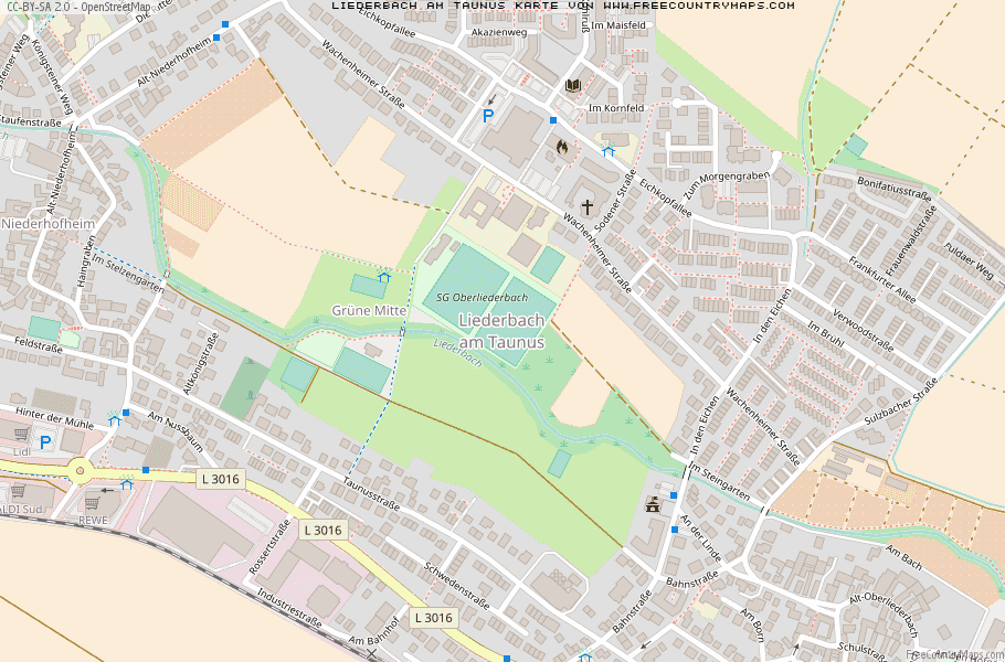 Karte Von Liederbach am Taunus Deutschland