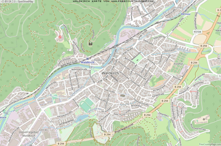 Karte Von Waldkirch Deutschland