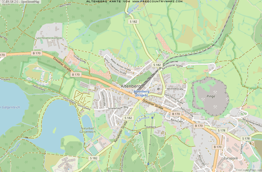 Karte Von Altenberg Deutschland