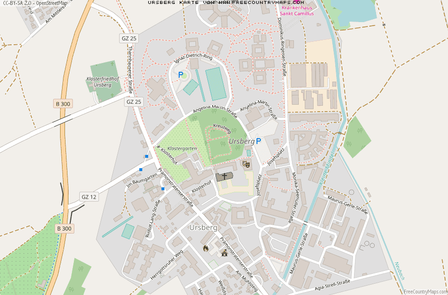 Karte Von Ursberg Deutschland