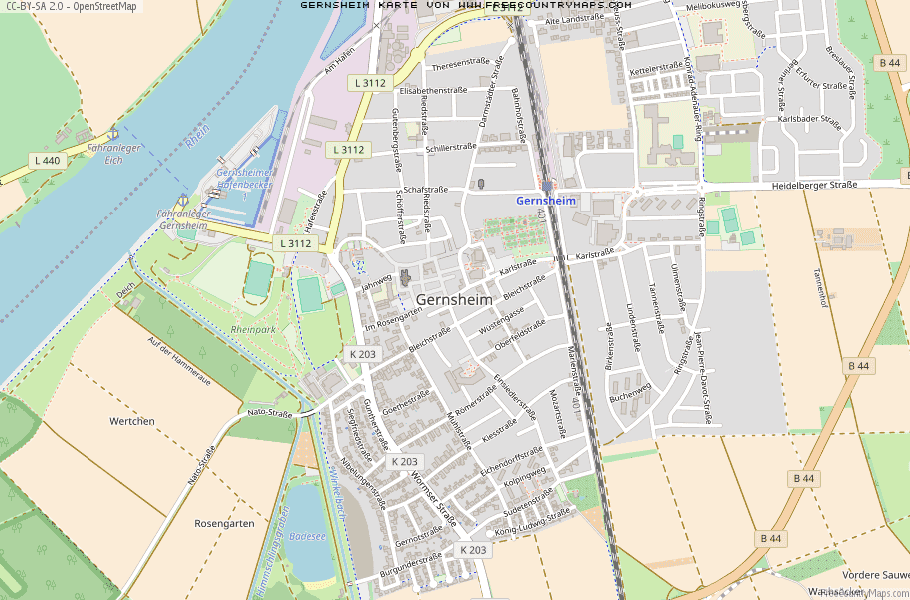 Karte Von Gernsheim Deutschland