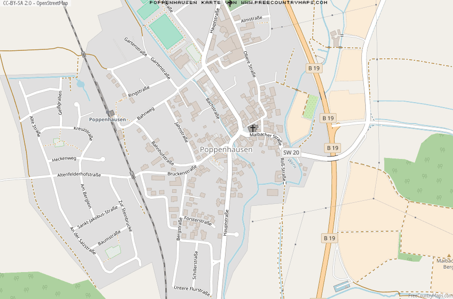Karte Von Poppenhausen Deutschland