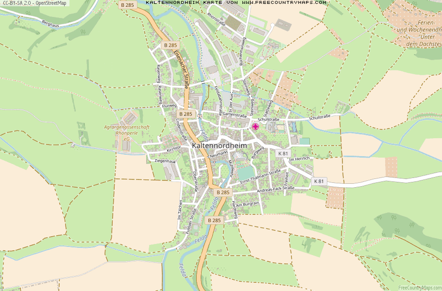 Karte Von Kaltennordheim Deutschland