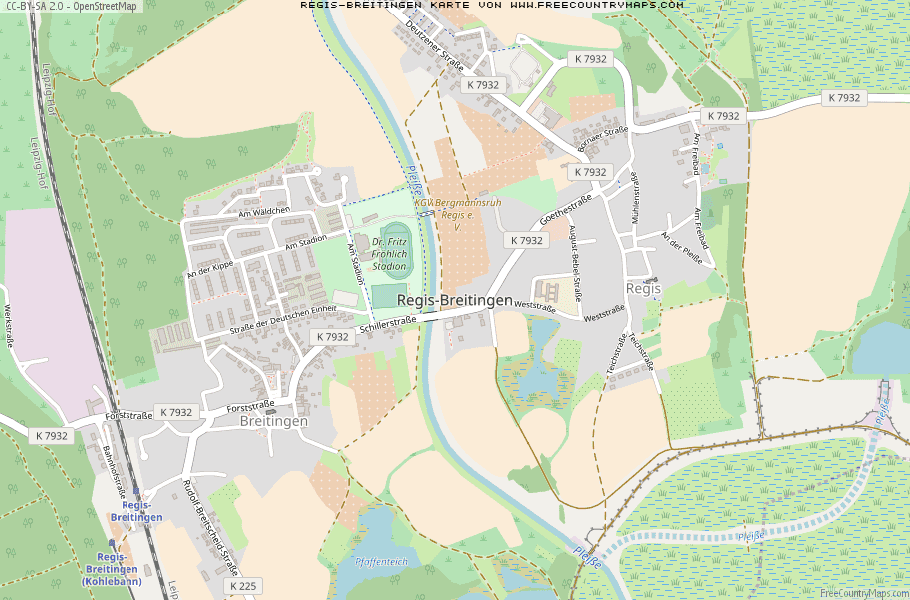 Karte Von Regis-Breitingen Deutschland