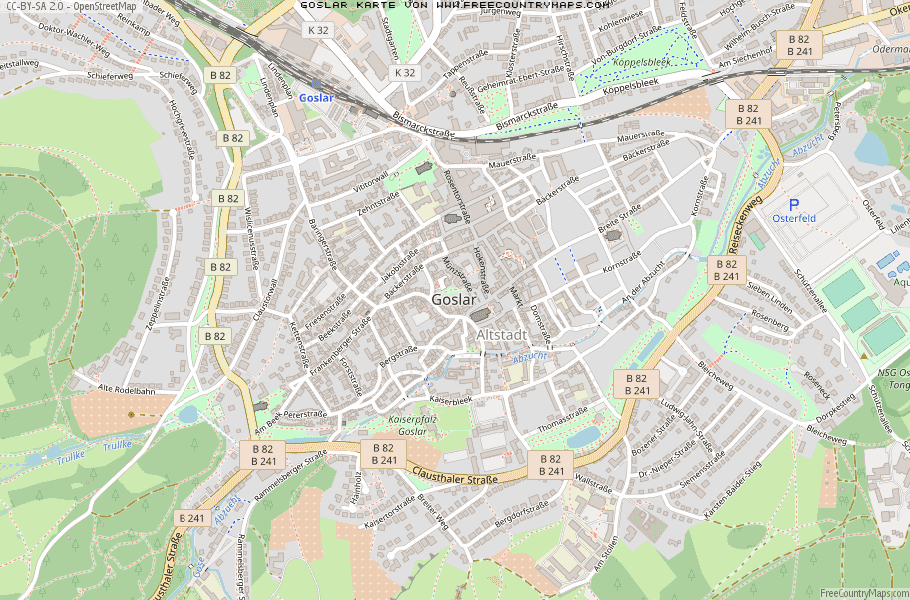 Karte Von Goslar Deutschland