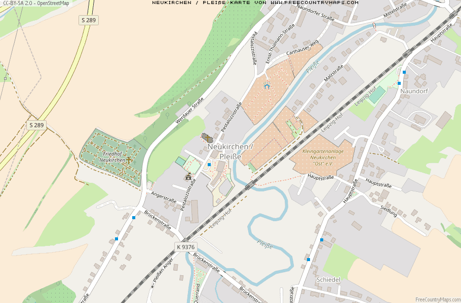 Karte Von Neukirchen / Pleiße Deutschland