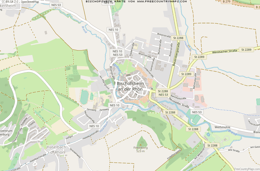Karte Von Bischofsheim Deutschland