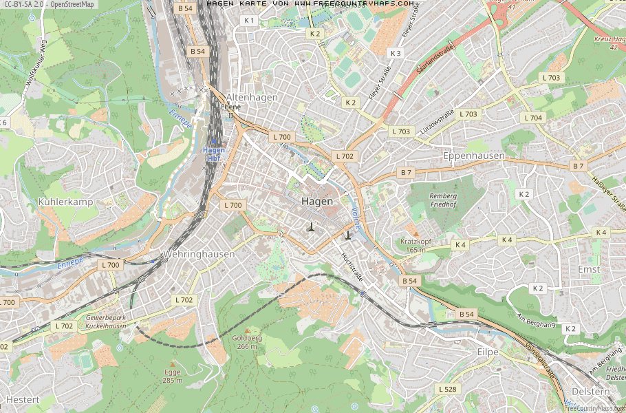 Karte Von Hagen Deutschland