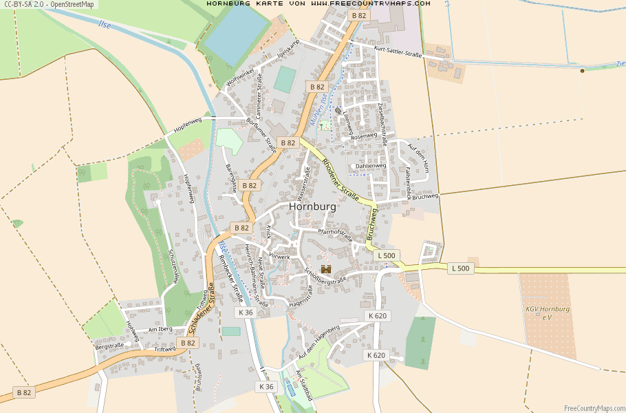 Karte Von Hornburg Deutschland