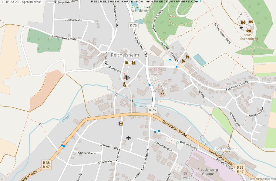 Karte Von Reichelsheim Deutschland