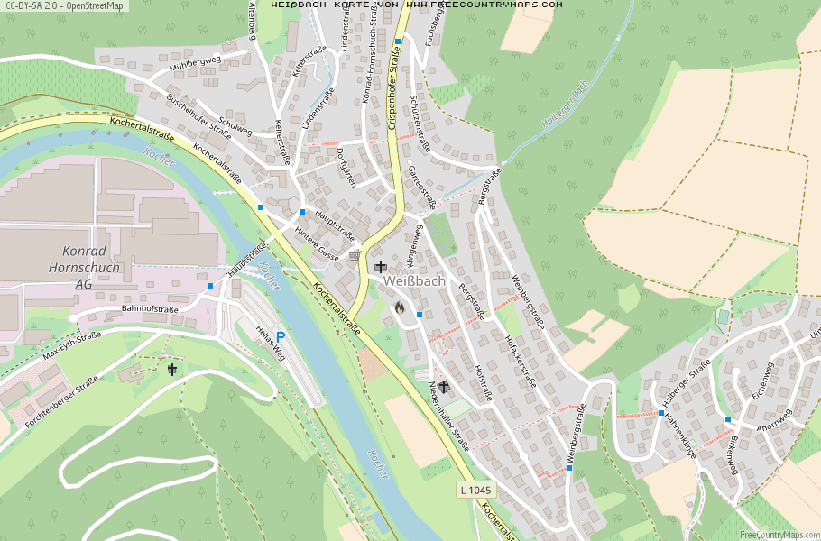 Karte Von Weißbach Deutschland