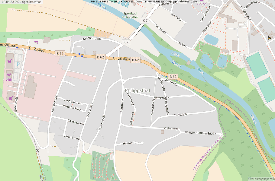 Karte Von Philippsthal Deutschland