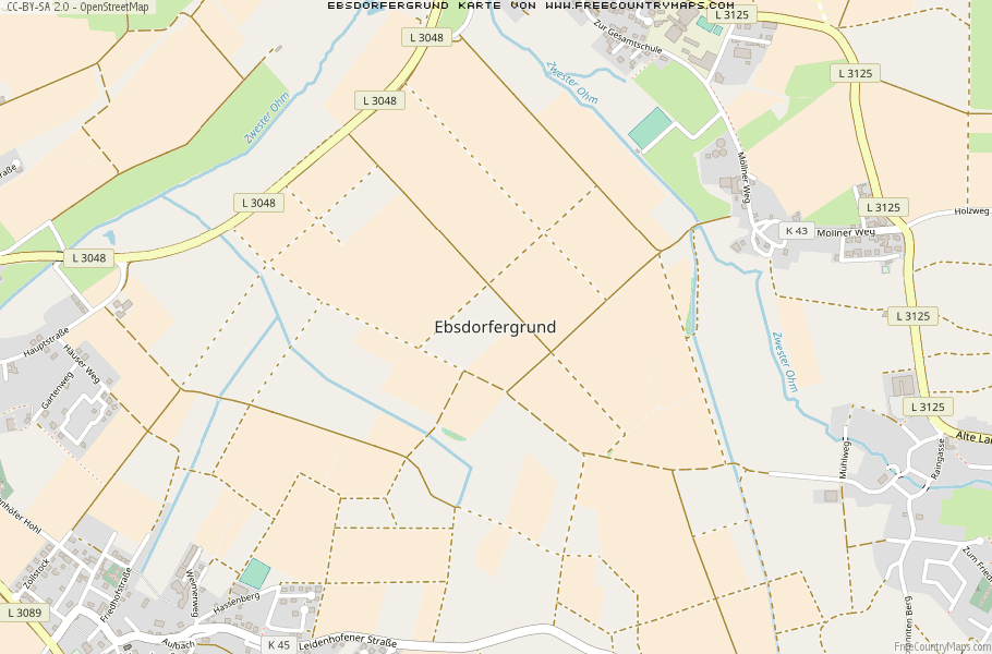 Karte Von Ebsdorfergrund Deutschland