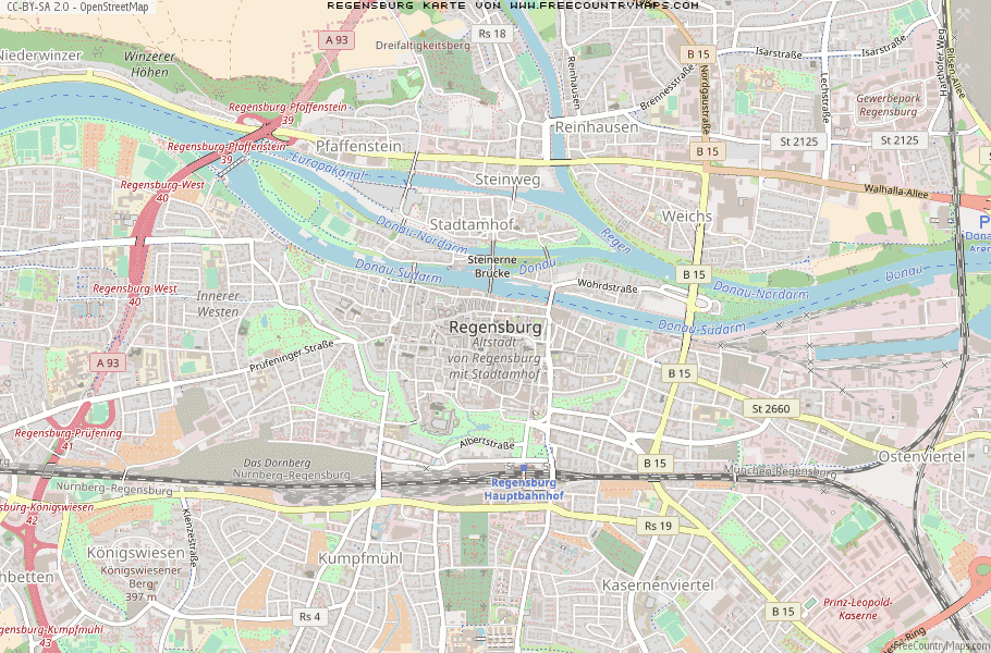 Karte Von Regensburg Deutschland