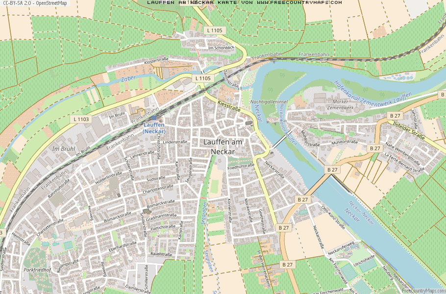 Karte Von Lauffen am Neckar Deutschland