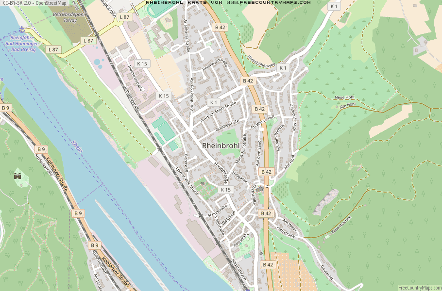 Karte Von Rheinbrohl Deutschland