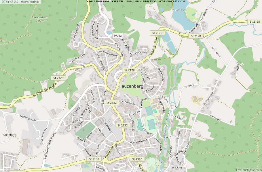 Karte Von Hauzenberg Deutschland