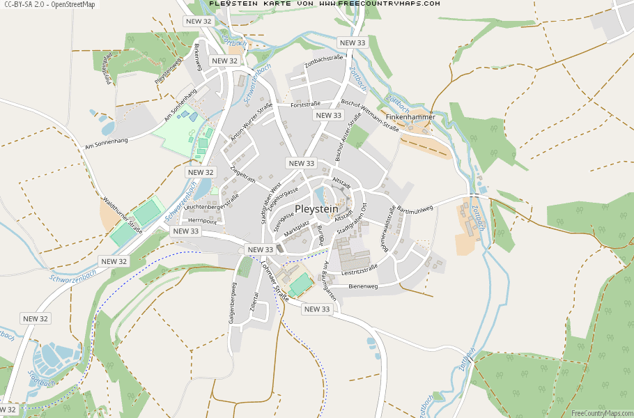 Karte Von Pleystein Deutschland