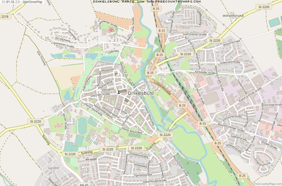 Karte Von Dinkelsbühl Deutschland