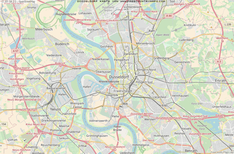Karte Von Düsseldorf Deutschland