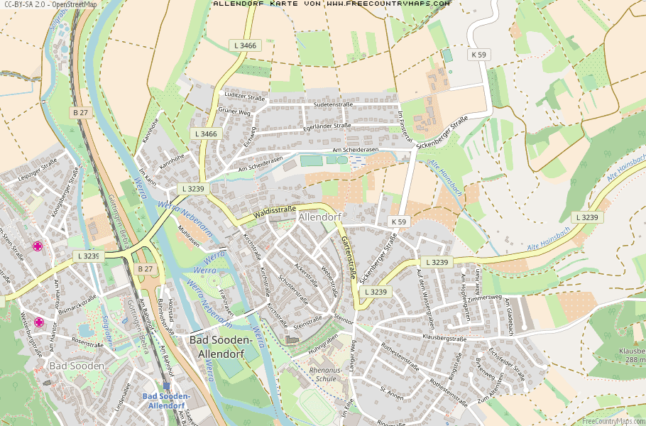 Karte Von Allendorf Deutschland