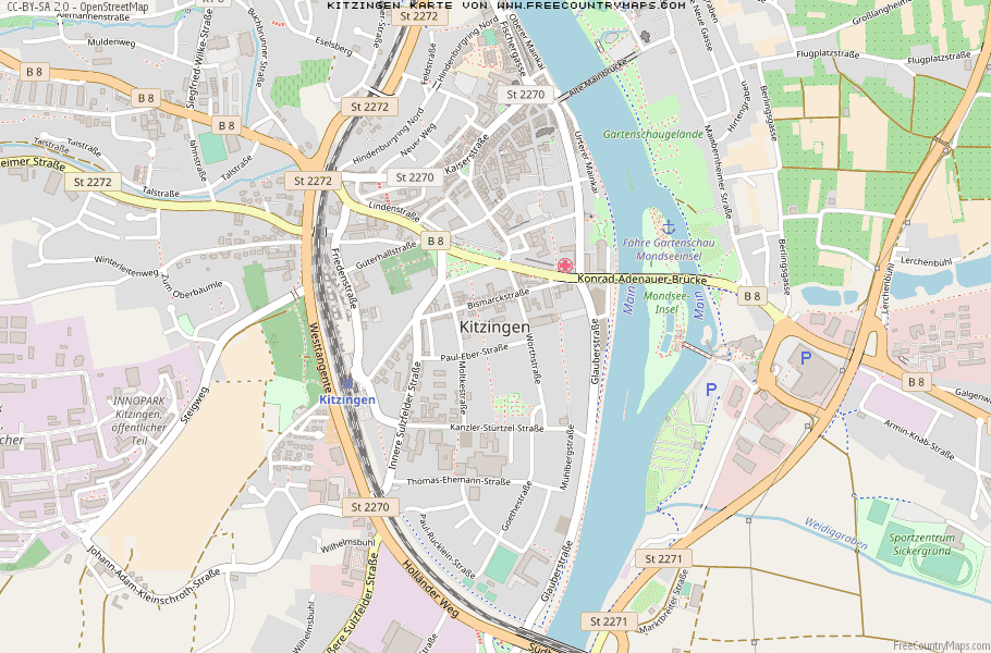 Karte Von Kitzingen Deutschland