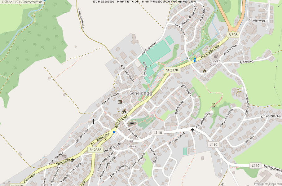 Karte Von Scheidegg Deutschland