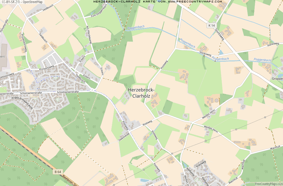 Karte Von Herzebrock-Clarholz Deutschland