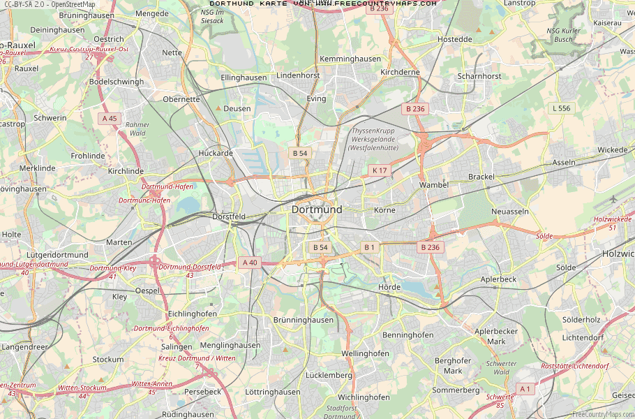 Karte Von Dortmund Deutschland