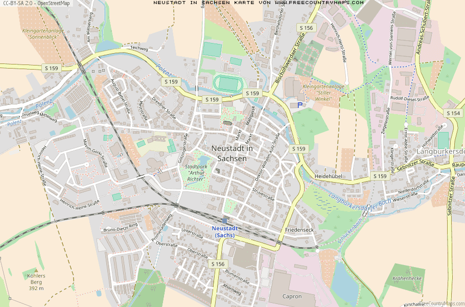 Karte Von Neustadt in Sachsen Deutschland