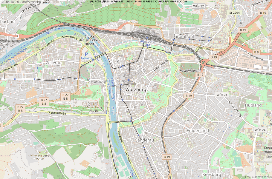 Karte Von Würzburg Deutschland