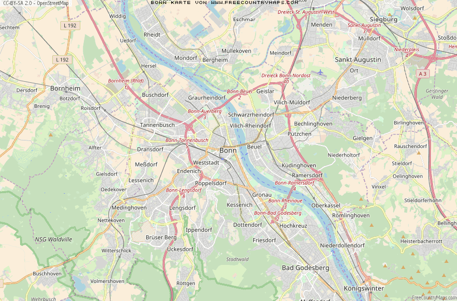 Karte Von Bonn Deutschland