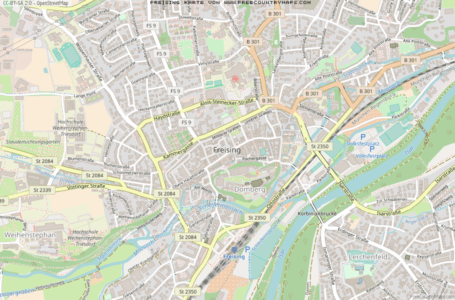  Karte  von Freising  Deutschland  Breiten und L ngengrad 
