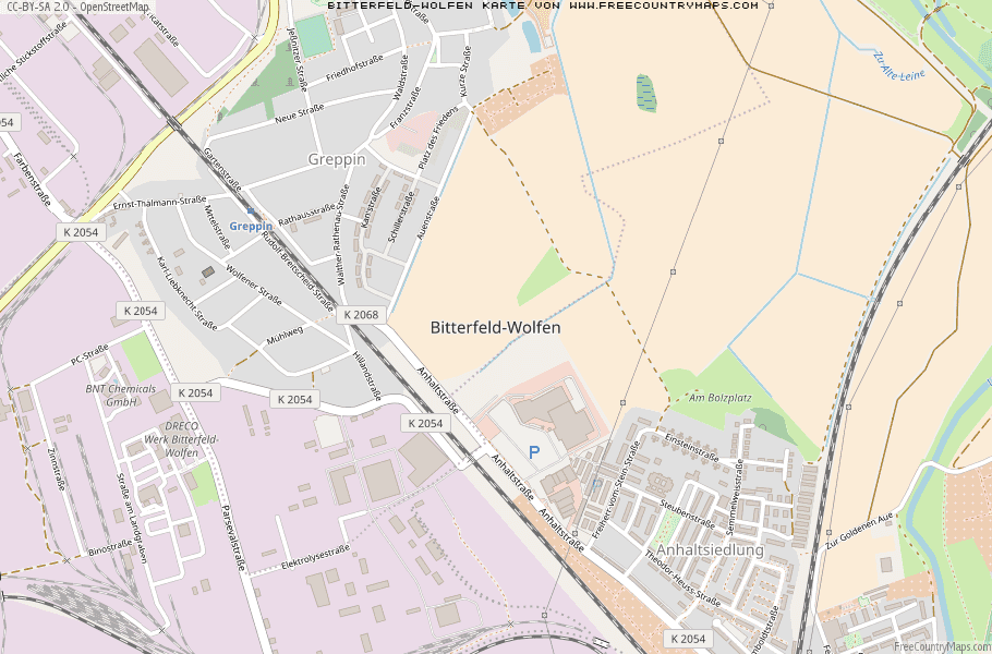 Karte Von Bitterfeld-Wolfen Deutschland