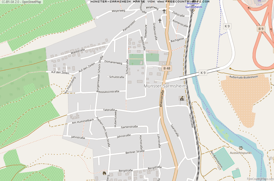 Karte Von Münster-Sarmsheim Deutschland